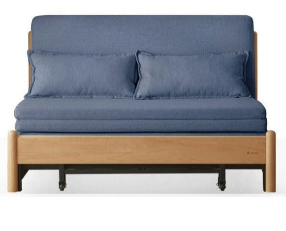 Solid Beech Wood Sofa Bed - Convertible Sleeper Sofa for Small Spaces, Guest Room & Living Room - Comfortable & Space-Saving Furniture