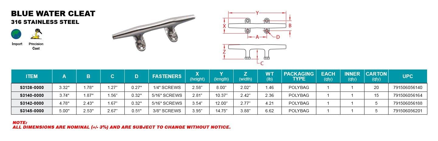 Stainless Steel Boat Cleat 15