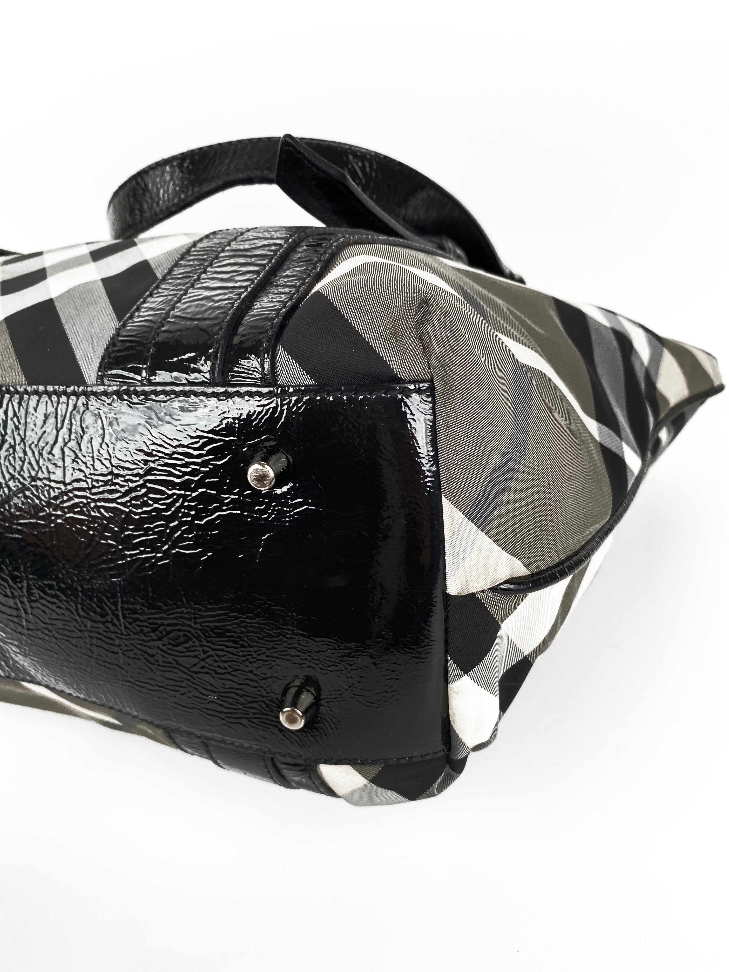 Burberry Black & White Large Grey Tote Bag for Women - Luxury Designer Handbag for Work, Travel & Everyday Use