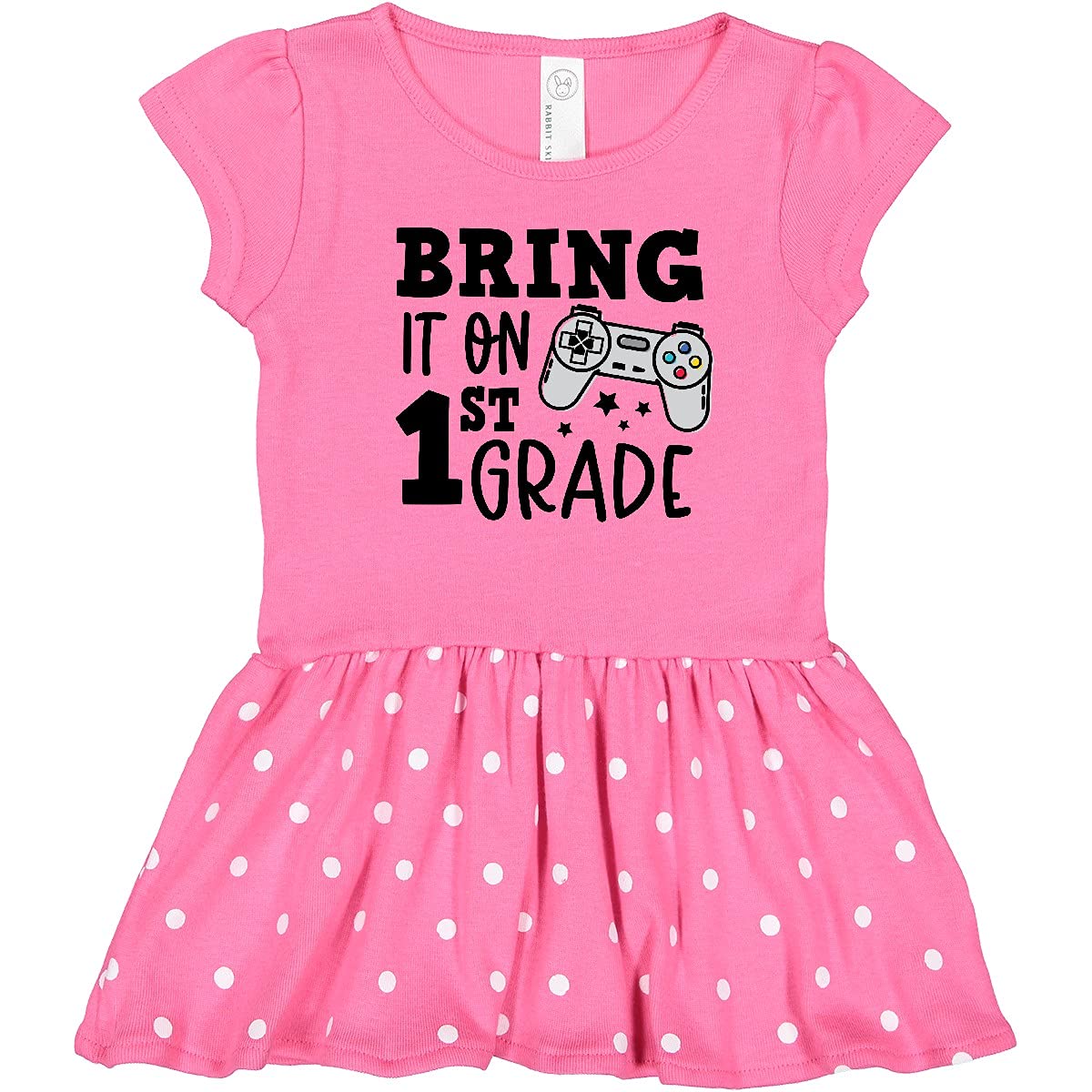 Inktastic Bring It On 1st Grade Video Game Controller Toddler Dress - Cute Gamer Outfit for Girls, First Day of School, Birthday & Gaming Themed Parties