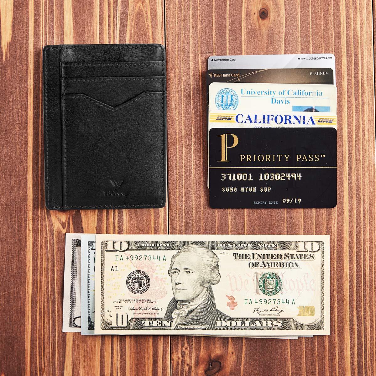 Slim RFID Blocking Front Pocket Wallet for Men & Women - Genuine Leather Card Holder (Black) | Perfect for Travel, Work & Everyday Use
