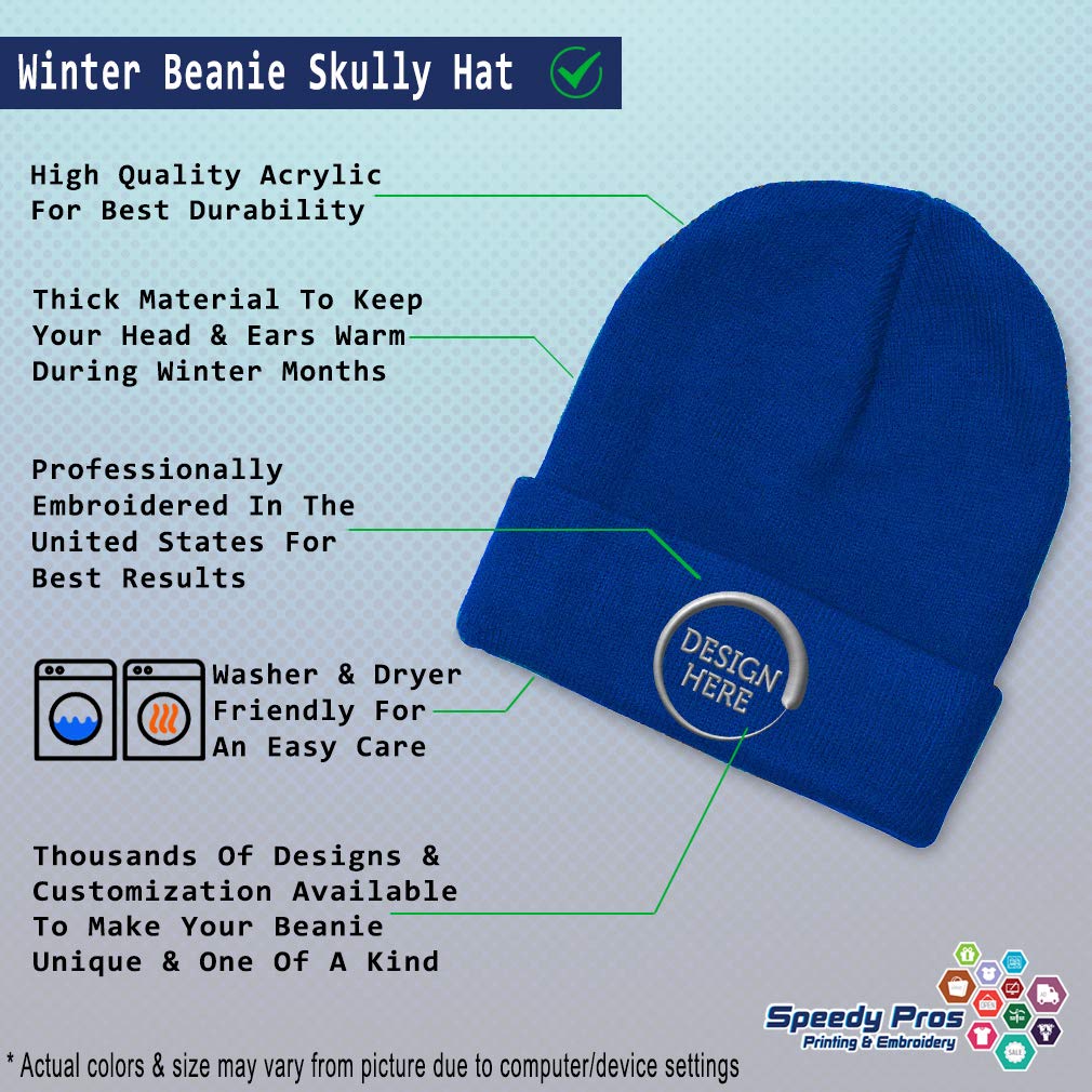 Men's & Women's Acrylic Skull Cap Beanie - 'I Love Goats' Embroidery Winter Hat (One Size) | Warm Knit Hat for Outdoor Activities, Skiing & Casual Wear