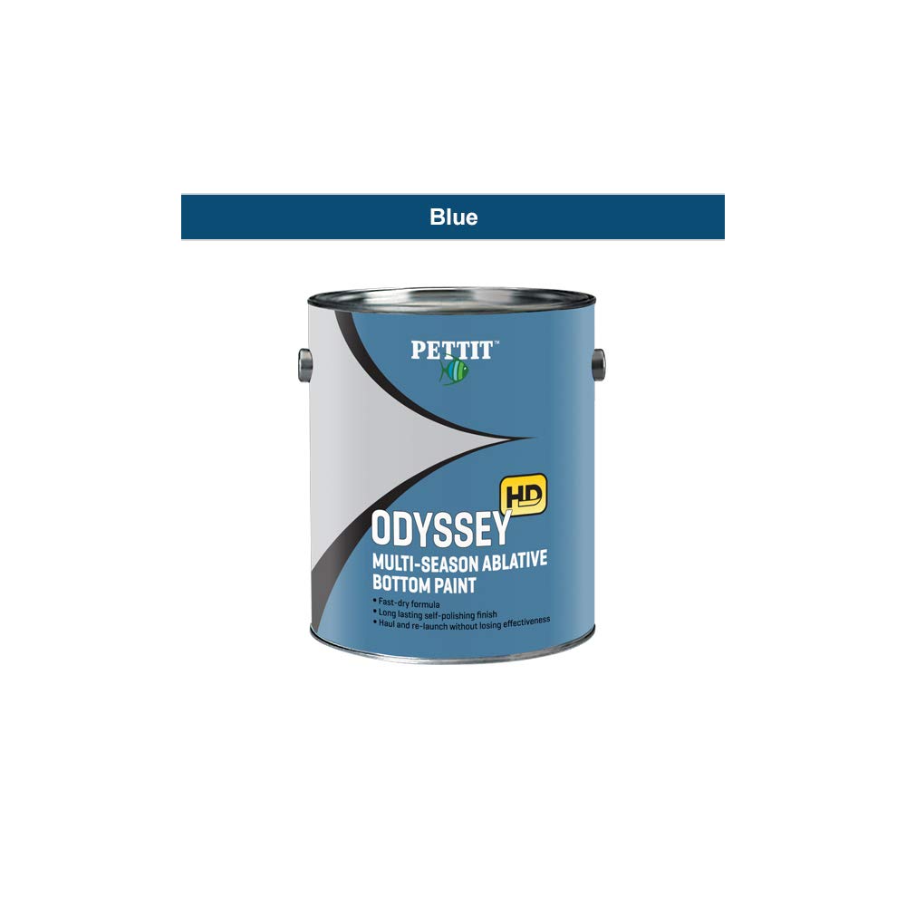 Pettit Odyssey HD Ablative Antifouling Blue Bottom Paint - 1 Gallon for Boat Hull Protection | Marine Antifouling Coating for Saltwater & Freshwater | Ideal for Sailboats, Yachts & Fishing Boats
