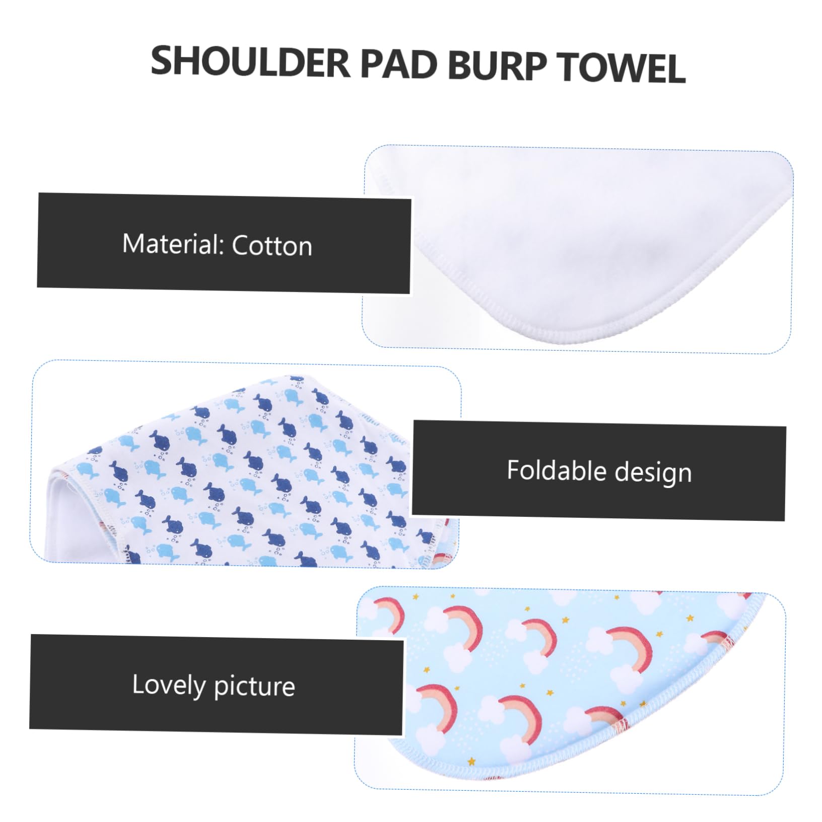 HEMOTON 9-Piece Baby Spit-Up Cloth Set - Soft Cotton Burp Towels & Bibs for Newborns & Infants - Essential Nursing & Feeding Accessories for Mess-Free Mealtime