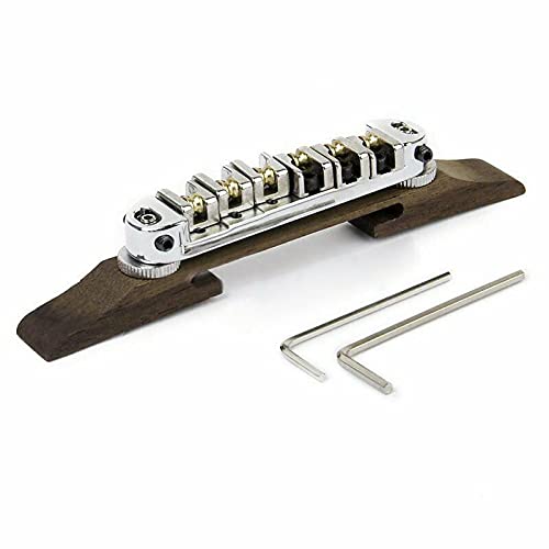 High-Quality Chrome Guitar Bridge Roller Saddles with Rosewood Base for Jazz & Archtop Guitars – Perfect for Smooth String Action & Enhanced Playability
