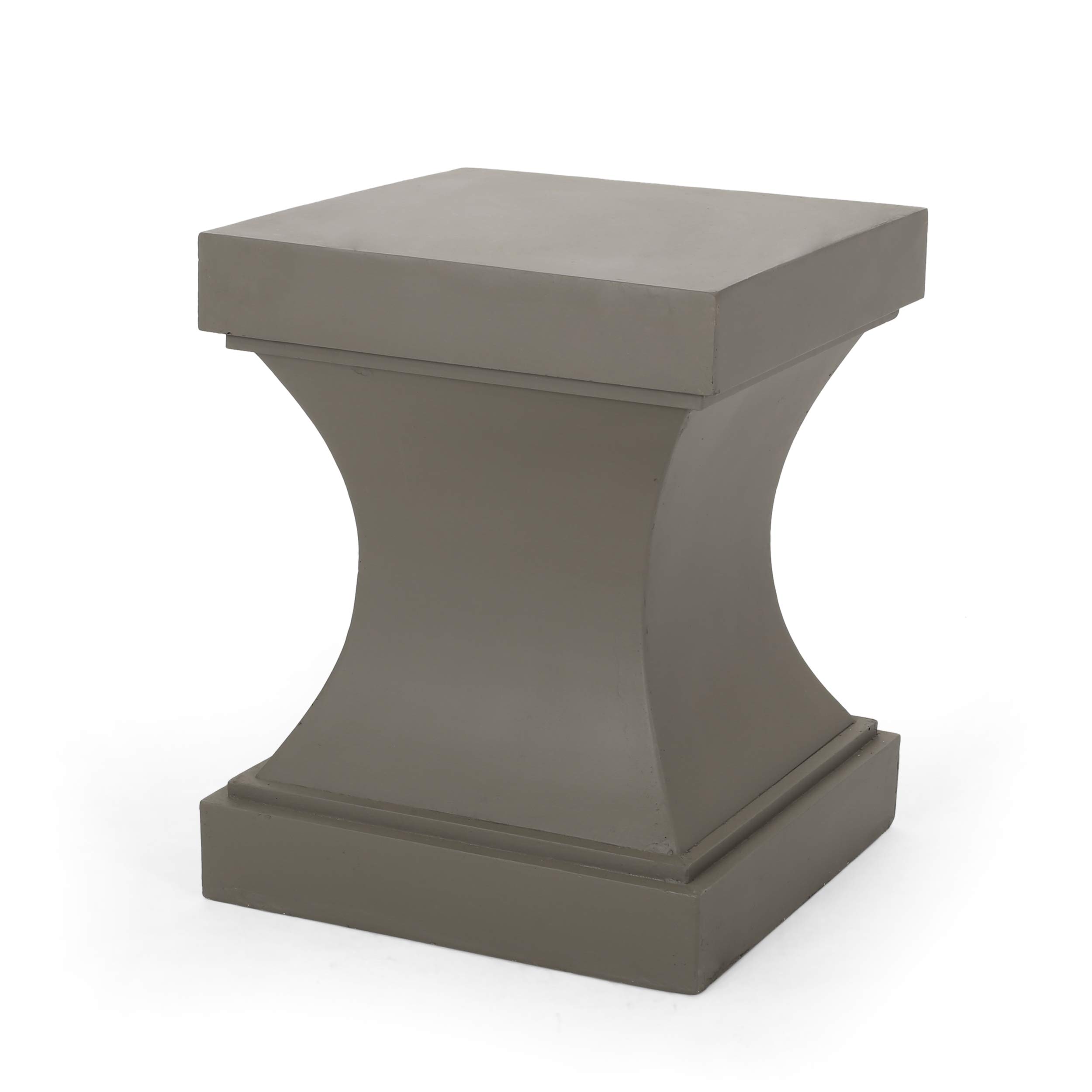 Christopher Knight Home Allison Outdoor Modern Lightweight Concrete Side Table - Weather-Resistant Patio Furniture for Poolside, Garden & Deck Use - Light Gray Accent Table