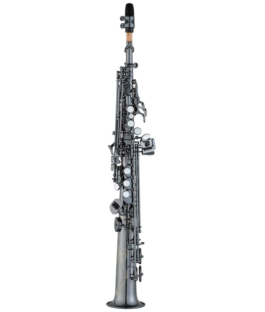 Antigua Winds SS4290 PowerBell Pro Bb Soprano Saxophone - Black Nickel Finish | Professional Brass Instrument for Jazz, Concert & Studio Performance