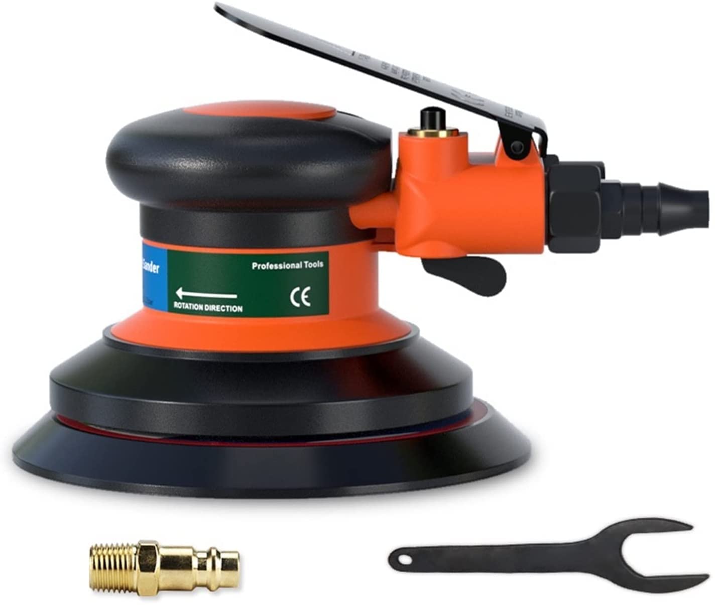 Professional 5MM Eccentric Buffer Air Random Orbital Palm Sander - 125/150MM Polishing & Grinding Machine for Wood, Metal & Auto Detailing | Efficient Surface Finishing for DIY & Professional Use