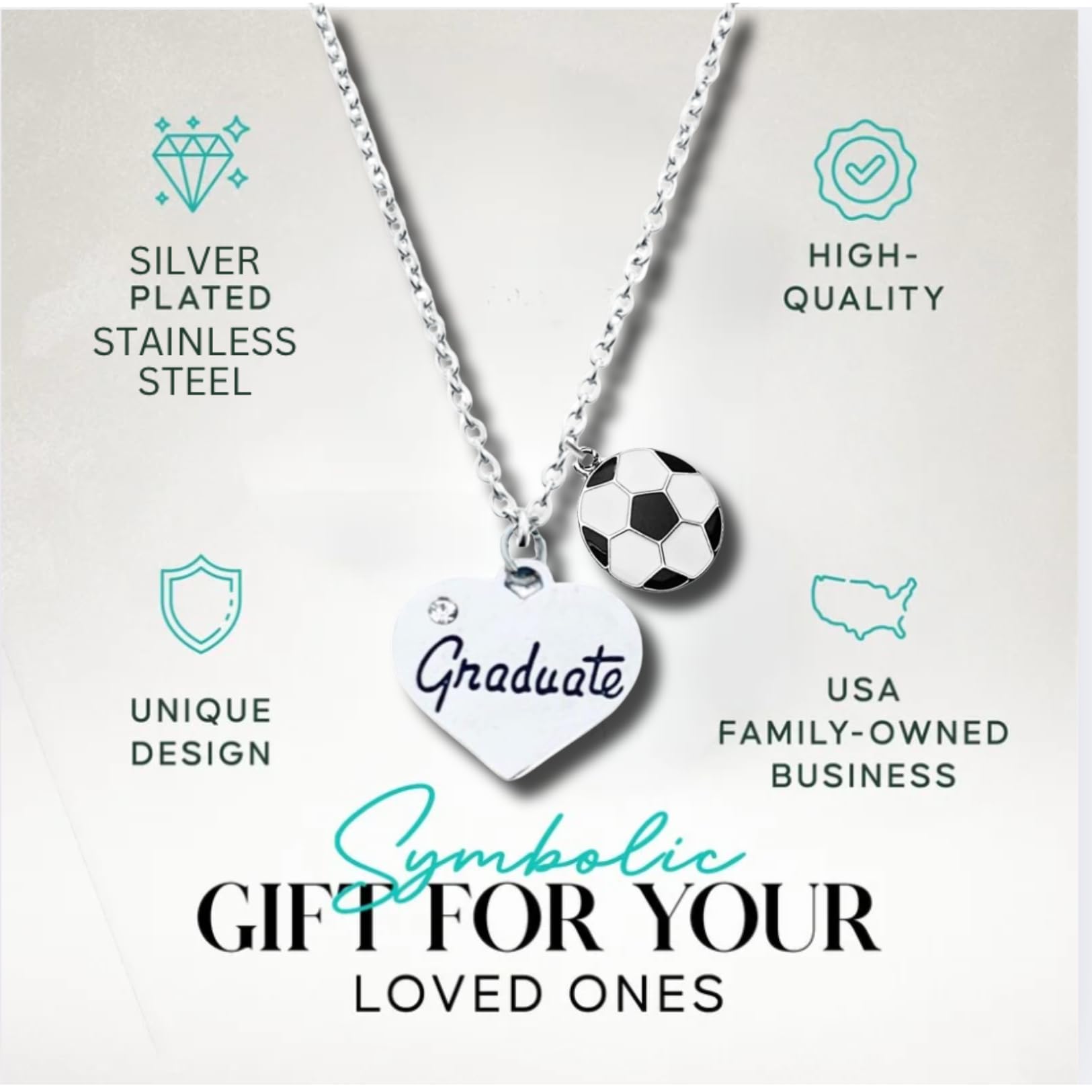2025 Graduation Necklace - Elegant Sports-Themed Jewelry for Graduates, Perfect Gift for Class of 2025 | Ideal for High School & College Commencement Ceremonies, Graduation Parties & Keepsakes