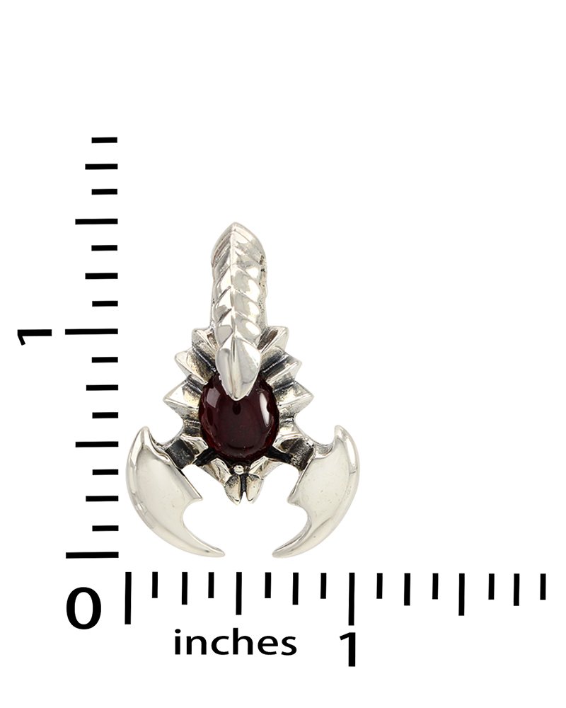 Gothic Scorpion Simulated Ruby Biker Punk Pendant Necklace - Unisex Sterling Silver Jewelry for Men & Women - Perfect for Rock Concerts, Motorcycle Rides & Father's Day Gifts