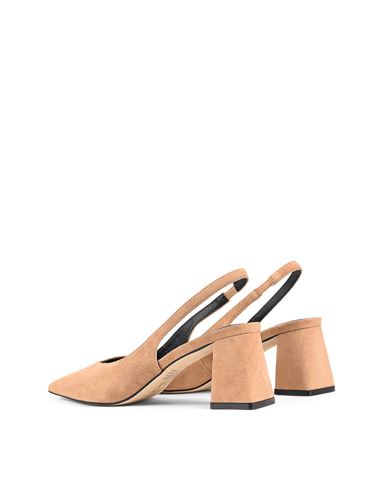 Yankee Slingback Block Heel Shoes - Camel Tan Suede Pumps for Women | Comfortable Mid Heel Dress Shoes for Office, Party & Special Occasions