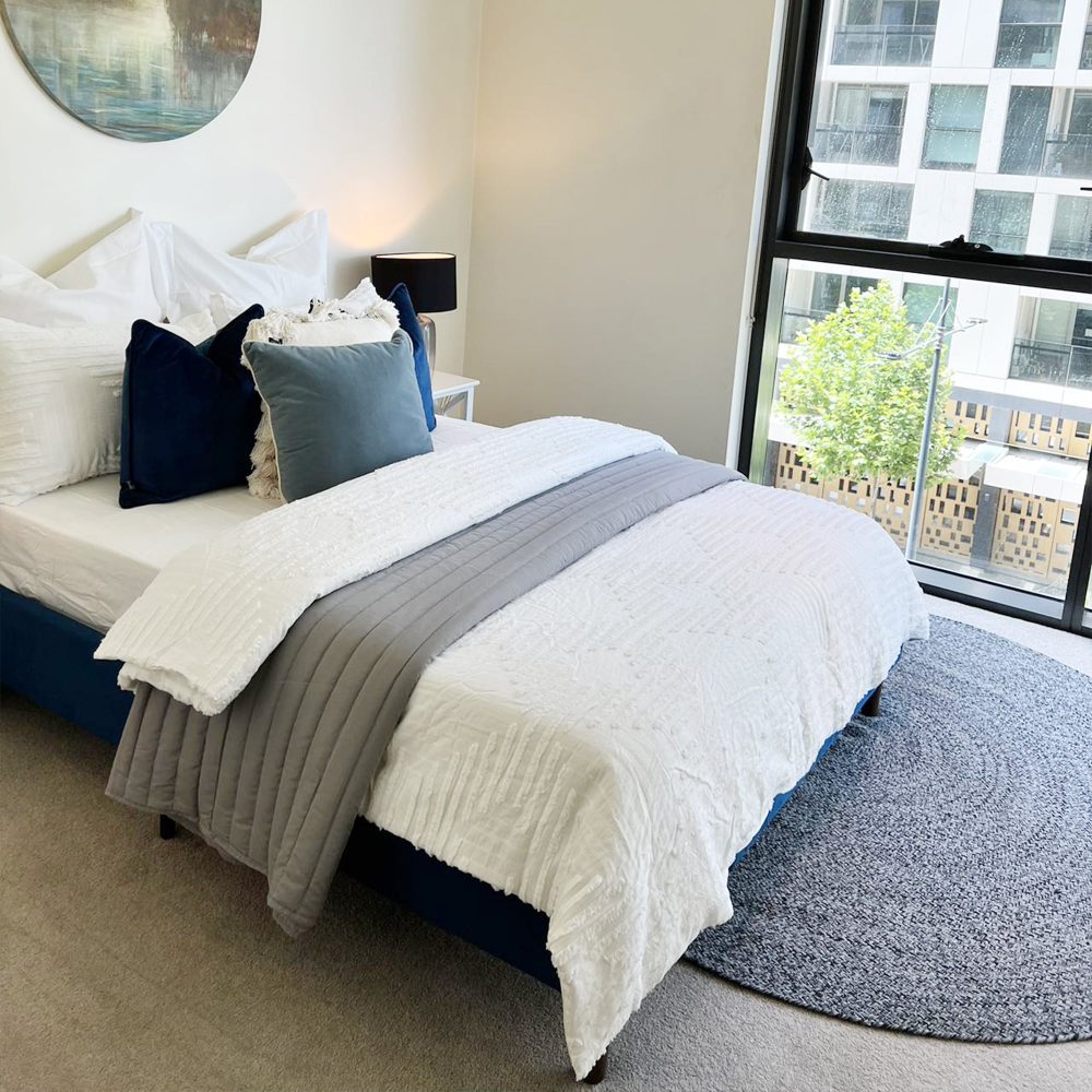 Alexandra Velvet Blue Single Bed Base - Modern Platform Bed Frame for Small Spaces, Kids & Guest Rooms | Durable & Stylish Bed Base for Home & Apartments