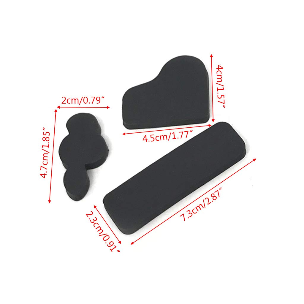 3-Piece Musical Piano Notes Rubber Pencil Eraser Set - Fun School & Office Supplies for Students, Kids Gifts - Perfect for Homework, Art Projects & Music Lovers