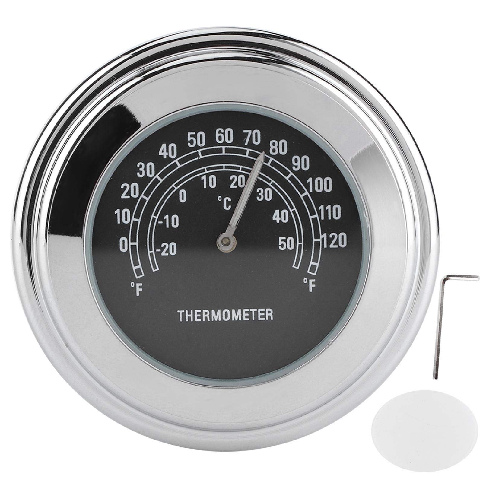 Black Motorcycle Handlebar Thermometer -20℃ to 50℃ | Weatherproof for Riding
