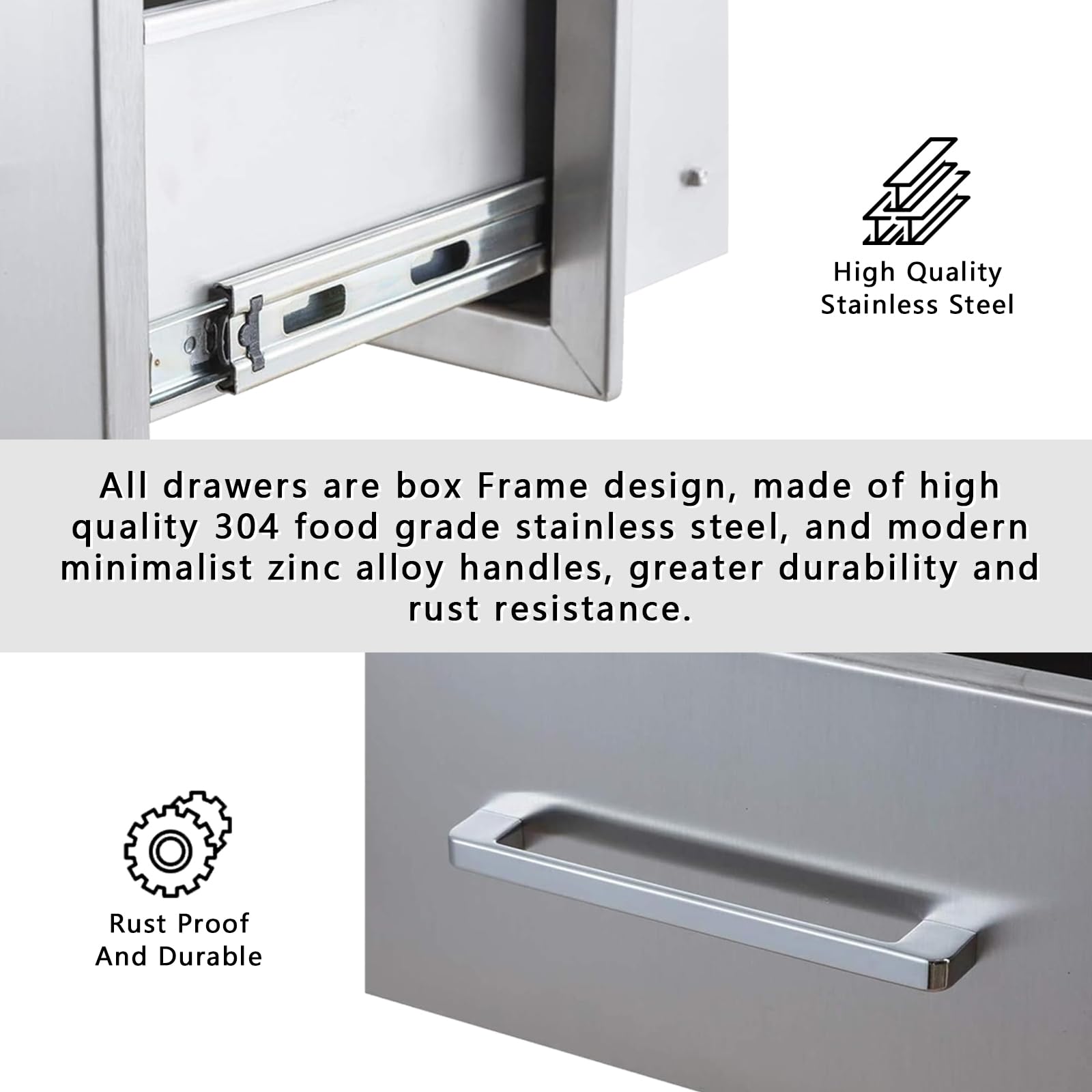 Stainless Steel Outdoor Kitchen Drawers - 14