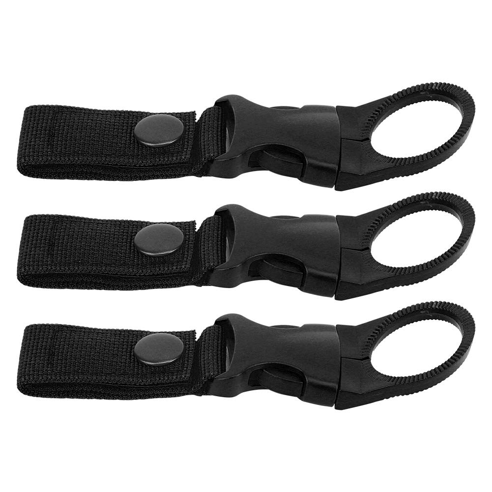 Evonecy Water Bottle Carabiner Hook - Durable Nylon Hanging Clip for Hiking, Camping & Travel - Portable Bottle Holder for Backpacks, Bikes & Outdoor Adventures (Black)