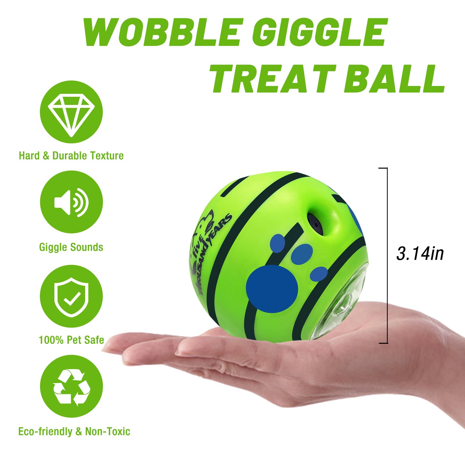 Interactive Wobble Dog Treat Ball - Puzzle Toy with Treat Dispenser & Squeaker for Small to Medium Dogs - Perfect for Indoor Play, Training Rewards, and Mental Stimulation