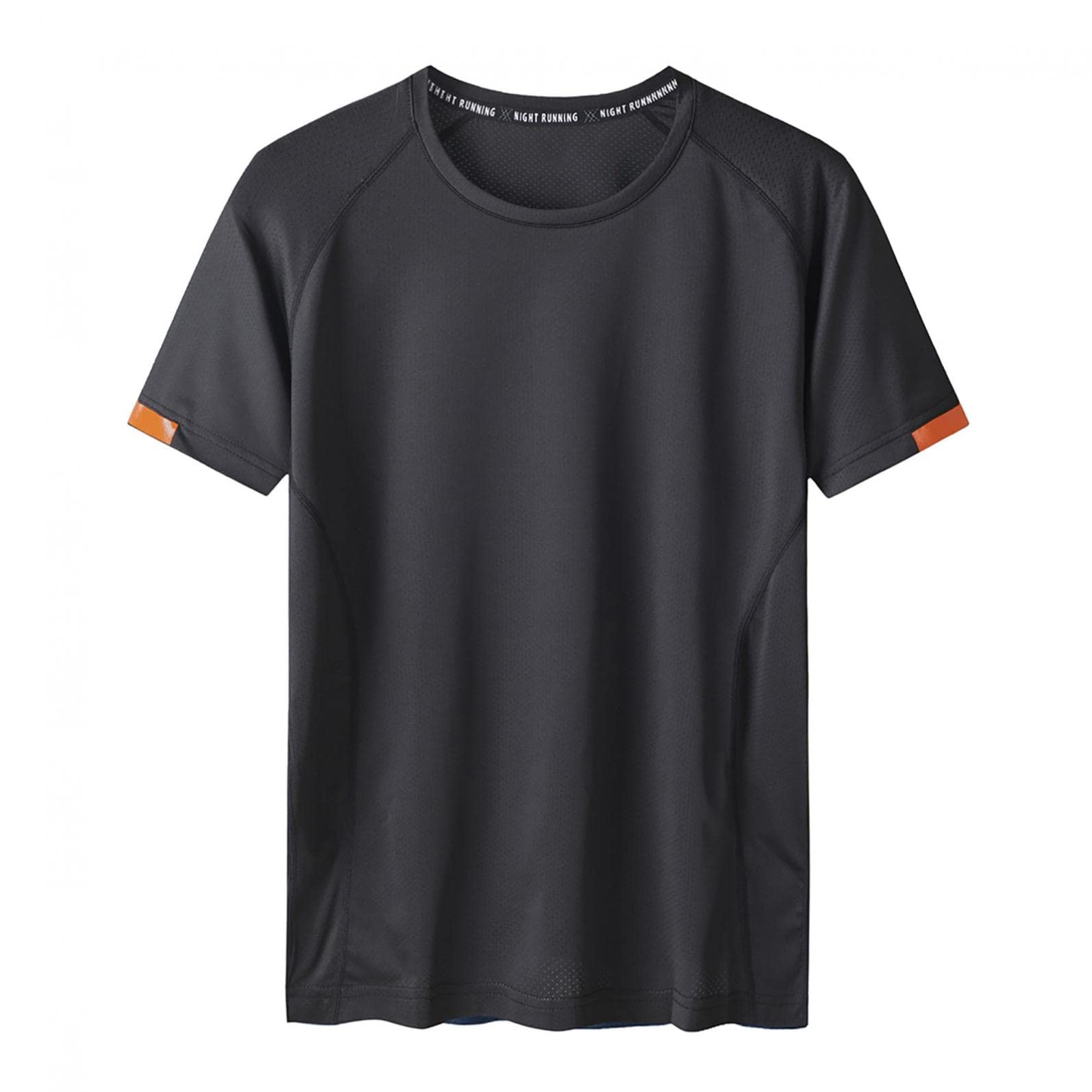 Men's Quick Dry Crew Neck Short Sleeve T-Shirt - Solid Color Sports Gym Workout Pullover for Summer, Casual Wear & Outdoor Activities