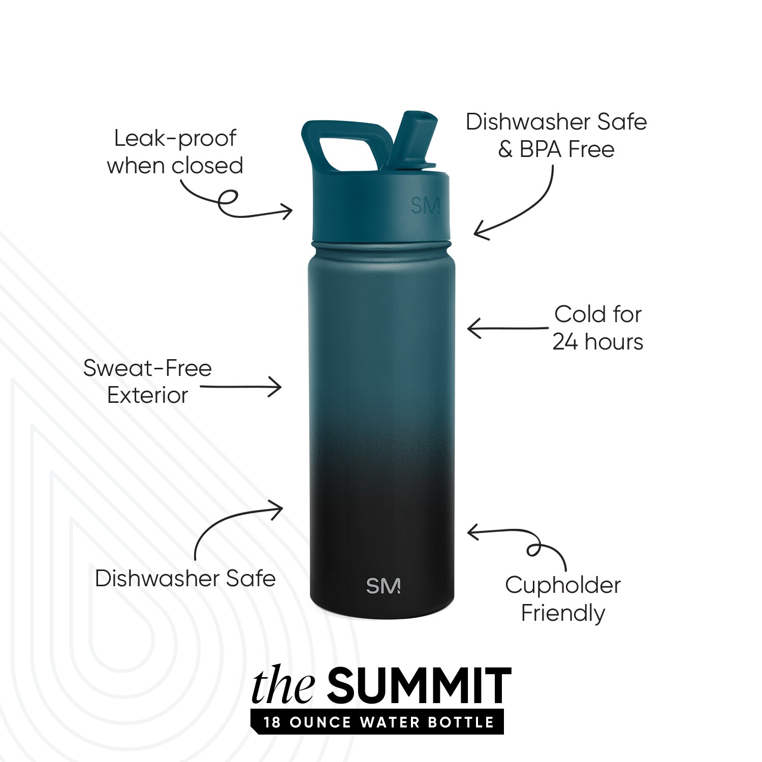 Summit Kids Water Bottle with Straw Lid - BPA Free, Leak Proof, 12oz Insulated Stainless Steel Bottle for School, Sports & Outdoor Activities