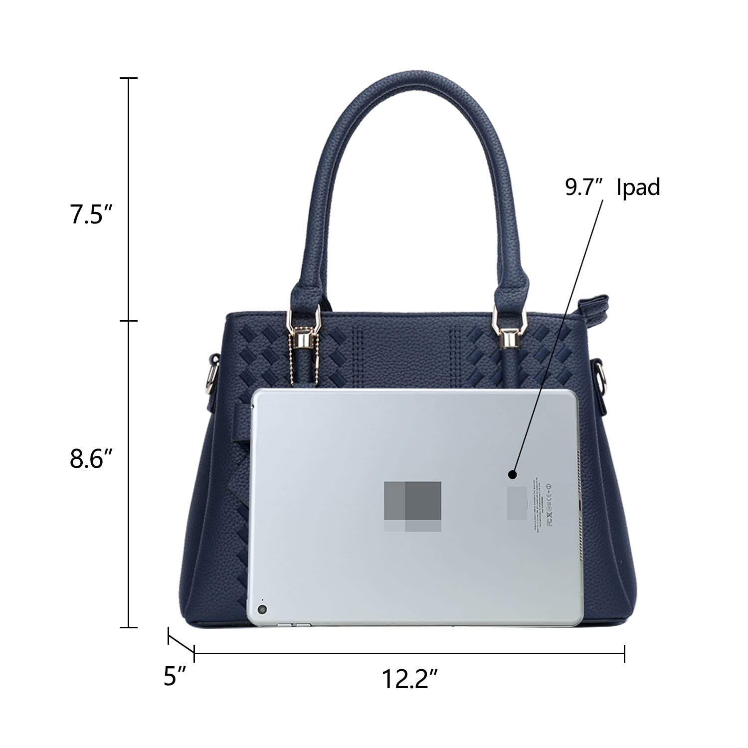 KKXIU Women's Leather Satchel Bag - Stylish Crossbody Shoulder Handbag with Zipper Pockets for Work, Travel & Everyday Use