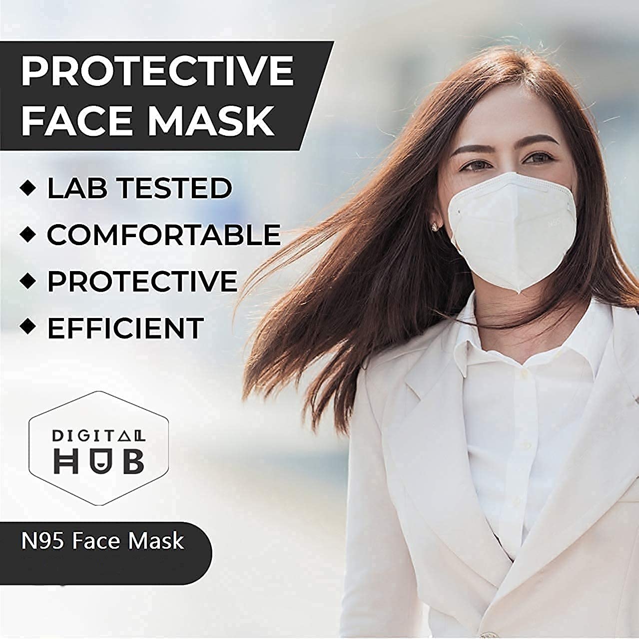 Premium Reusable N95 FFP2 Face Mask - 5-Layer Protection with Melt Blown & Hot Air Cotton Filters | Washable & Breathable | Made in India (3-Pack, Black) | Ideal for Travel, Work & Daily Protection