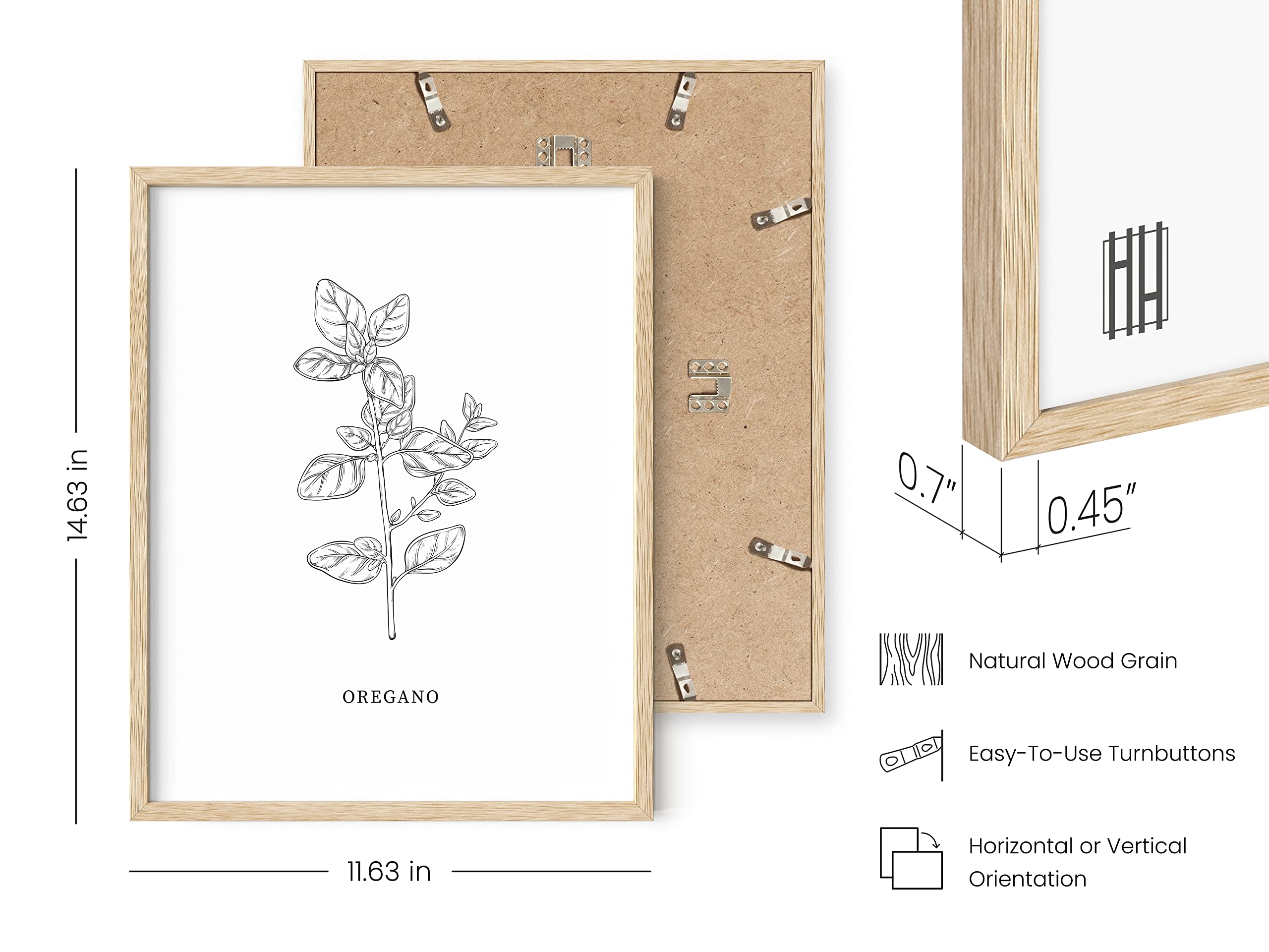 HAUS AND HUES Set of 6 Floral & Botanical Wall Art Prints - 11x14 Beige Framed Plant Posters, Flower Art for Home Decor | Perfect for Living Room, Bedroom, Office & Nursery Wall Decor