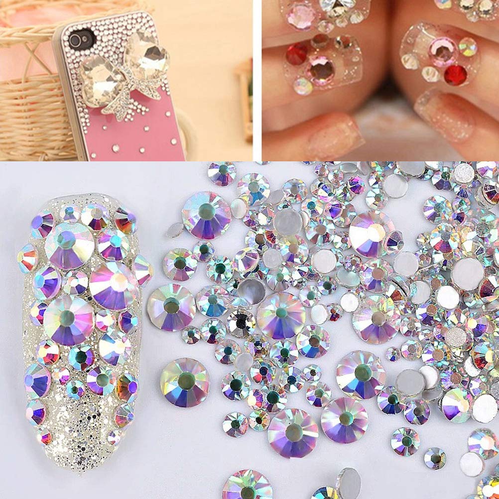 1440pcs Rhinestone Nail Art Decorations - Self-Adhesive Nail Gems, Jewelry Accessories for Nails, Toiletry Pouch & Acrylic Nails - Perfect for DIY Manicures, Nail Salons & Party Glam Looks