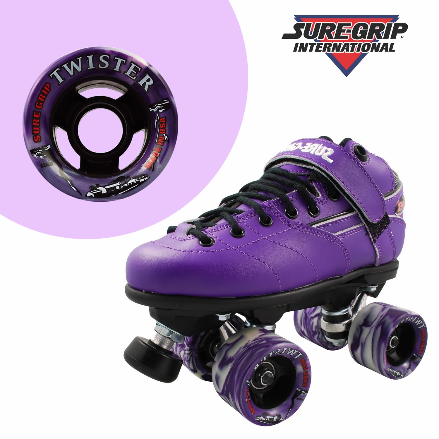 Sure-Grip Twister Roller Skates Wheels - 95A Hardness, 62mm x 42mm Urethane Material, Stylish & Smooth Sliding Wheels, Pack of 8 - Perfect for Indoor and Outdoor Skating