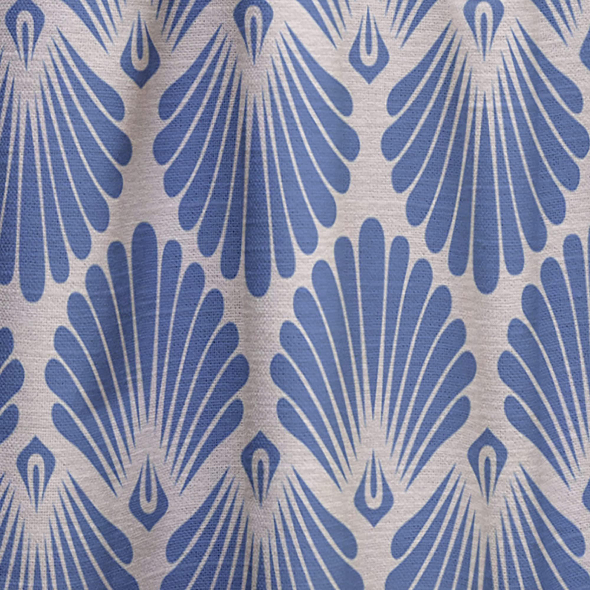 DesignQ Retro Blue Waves Thermal Insulated Curtains - Single Panel 52x63 - Blackout Drapes for Bedroom & Living Room - Perfect for Home Decor & Noise Reduction