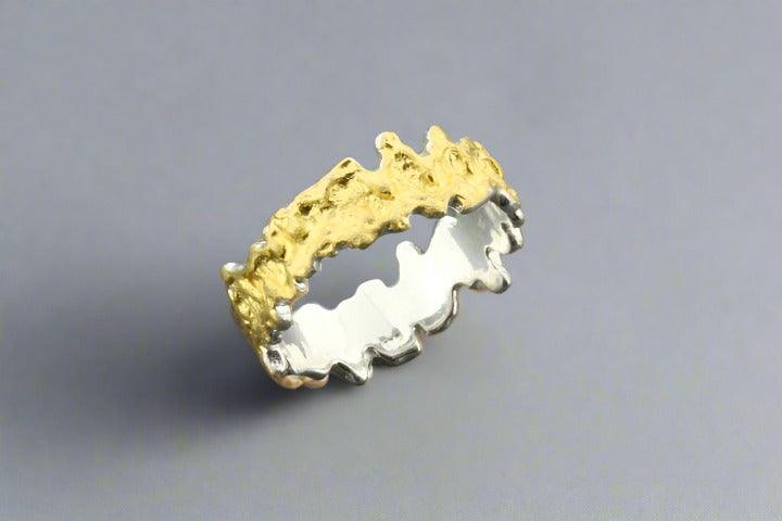 Elegant Ruffled Edge Ring - 14K Gold Over Sterling Silver - Perfect for Weddings, Anniversaries & Special Occasions