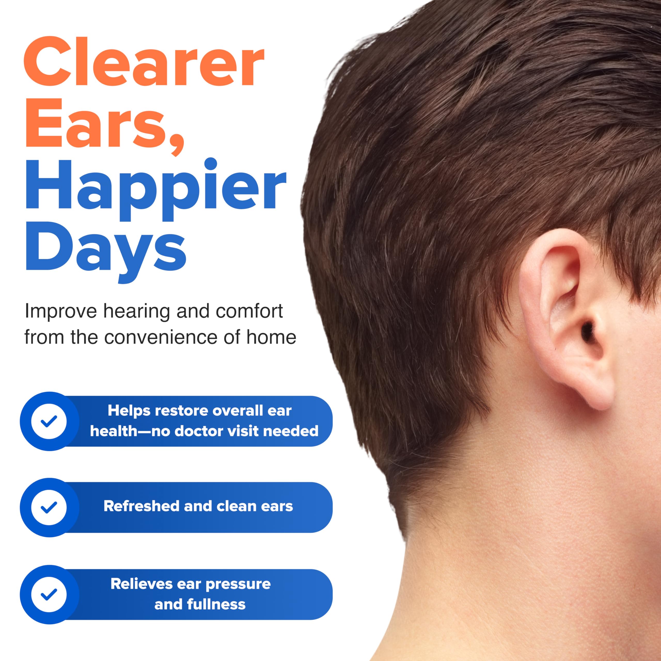 **EarClear Rx Complete Ear Wax Removal & Cleaning Kit – Safe, Gentle, Doctor-Recommended for Adults & Kids – Includes Bottle Washer, Basin & 20 Rigid & Flexible Tips – Perfect for Home Use, Travel, and Professional Ear Care**