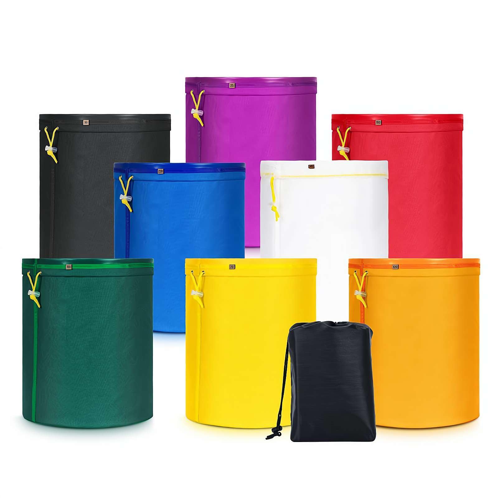 8-Pack 5 Gallon Reusable Filter Bags with Fine Mesh - Adjustable Drawstring for Brewing, Straining Grains & Hops - Perfect for Home Brewing, Wine Making & Juice Extraction