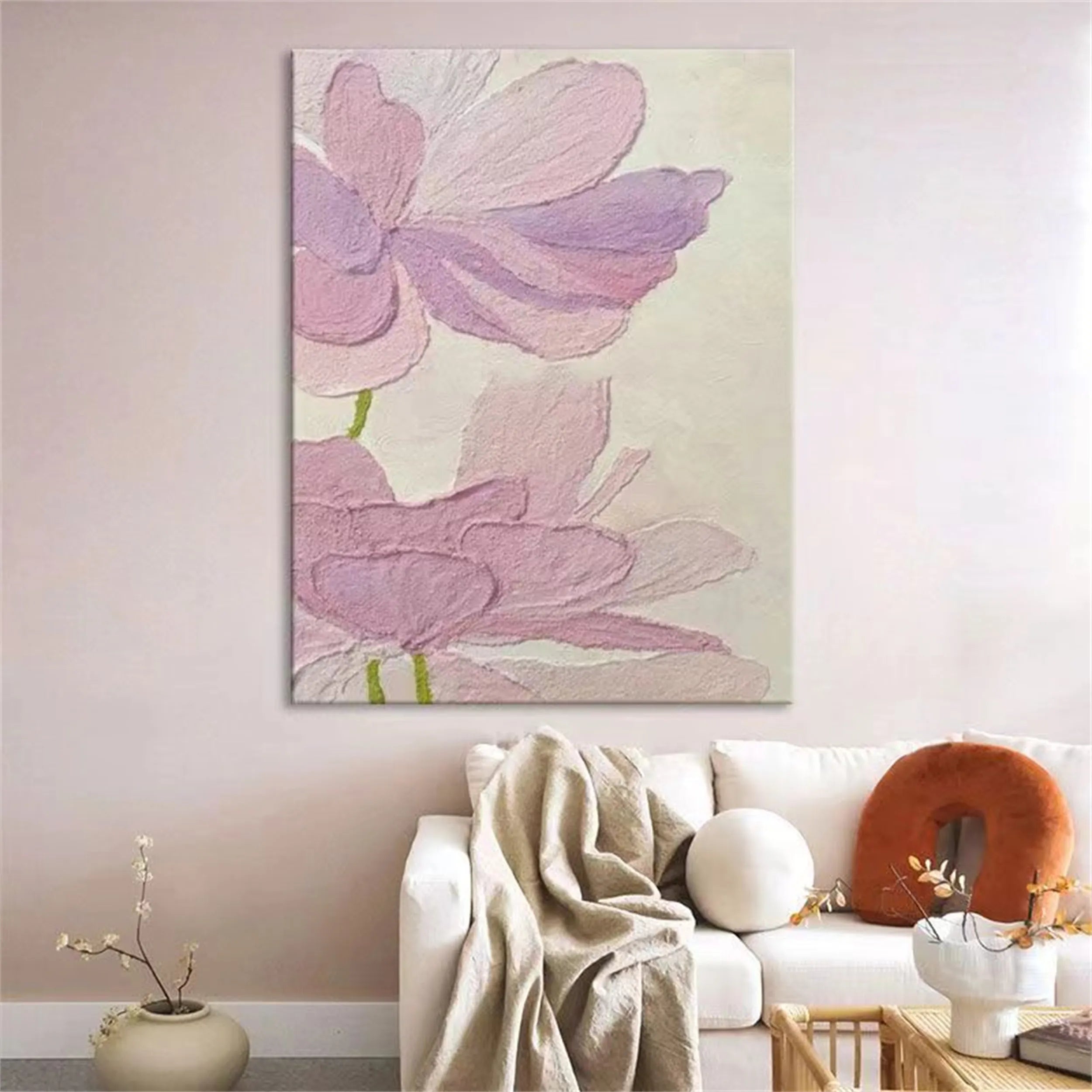 Beautiful Flower and Tree Painting #FT065 - Handmade Canvas Art for Home Decor, Office, and Living Room Wall