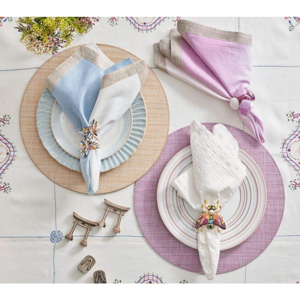 Kim Seybert Portofino Placemats Set of 4 - Elegant Lilac Table Mats for Dining & Entertaining - Perfect for Dinner Parties, Holiday Gatherings & Home Decor - PM1214096LILAC-4