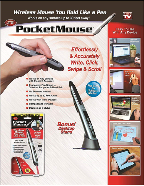 Wireless Pocket Mouse - Portable USB Optical Mouse for Laptop, Notebook & PC - Perfect for Travel, Office & Home Use