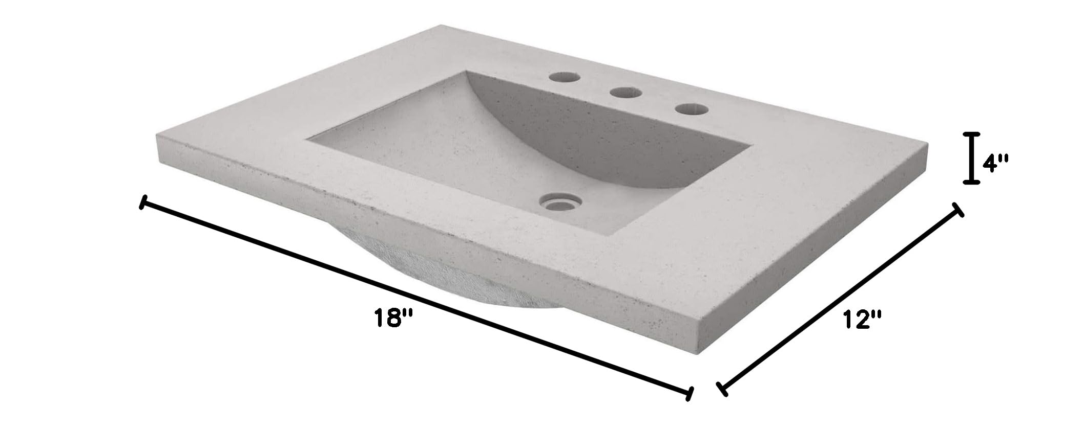 NSVNT30-A Palomar 30-Inch Native Stone Vanity Top with Integrated Bathroom Sink in Ash Finish | Perfect for Modern Bathroom Renovations & Luxury Home Upgrades
