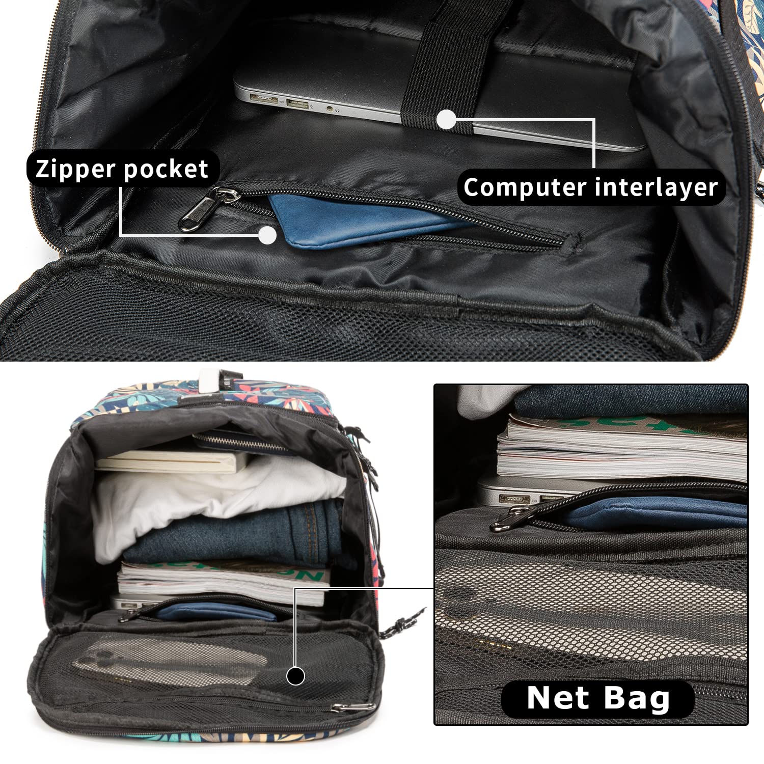 Waterproof 40L Gym Duffle Bag & Laptop Backpack for Men Women - Lightweight Large Capacity Travel Hiking Fishing Backpack (Black) | Perfect for Workout, Business Trip, Outdoor Adventures & Daily Commute