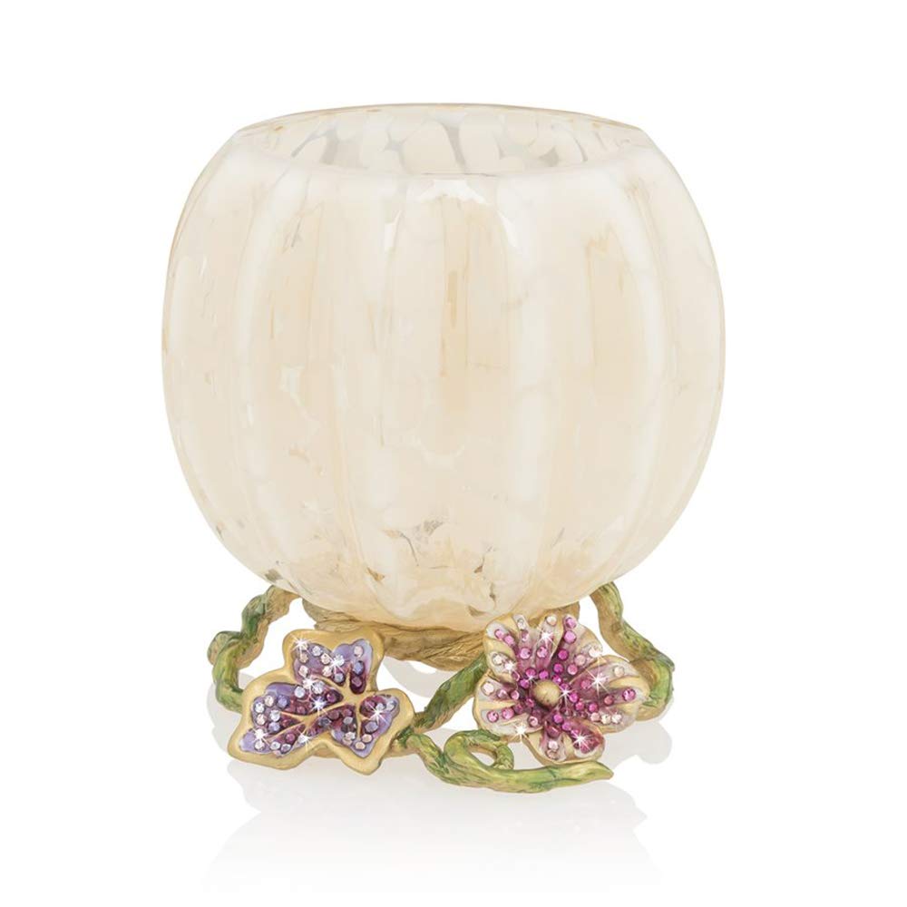 Jay Strongwater Carmella Leaf and Vine Candle Holder - Elegant Floral Home Decor for Dining Table, Wedding Centerpiece & Luxury Gift