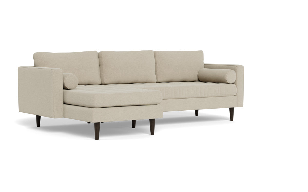 Ladybird 102 Left Chaise Sectional Sofa - Modern L-Shaped Couch with Reversible Chaise Lounge, Upholstered in Soft Fabric for Living Room, Family Room & Home Theater Comfort