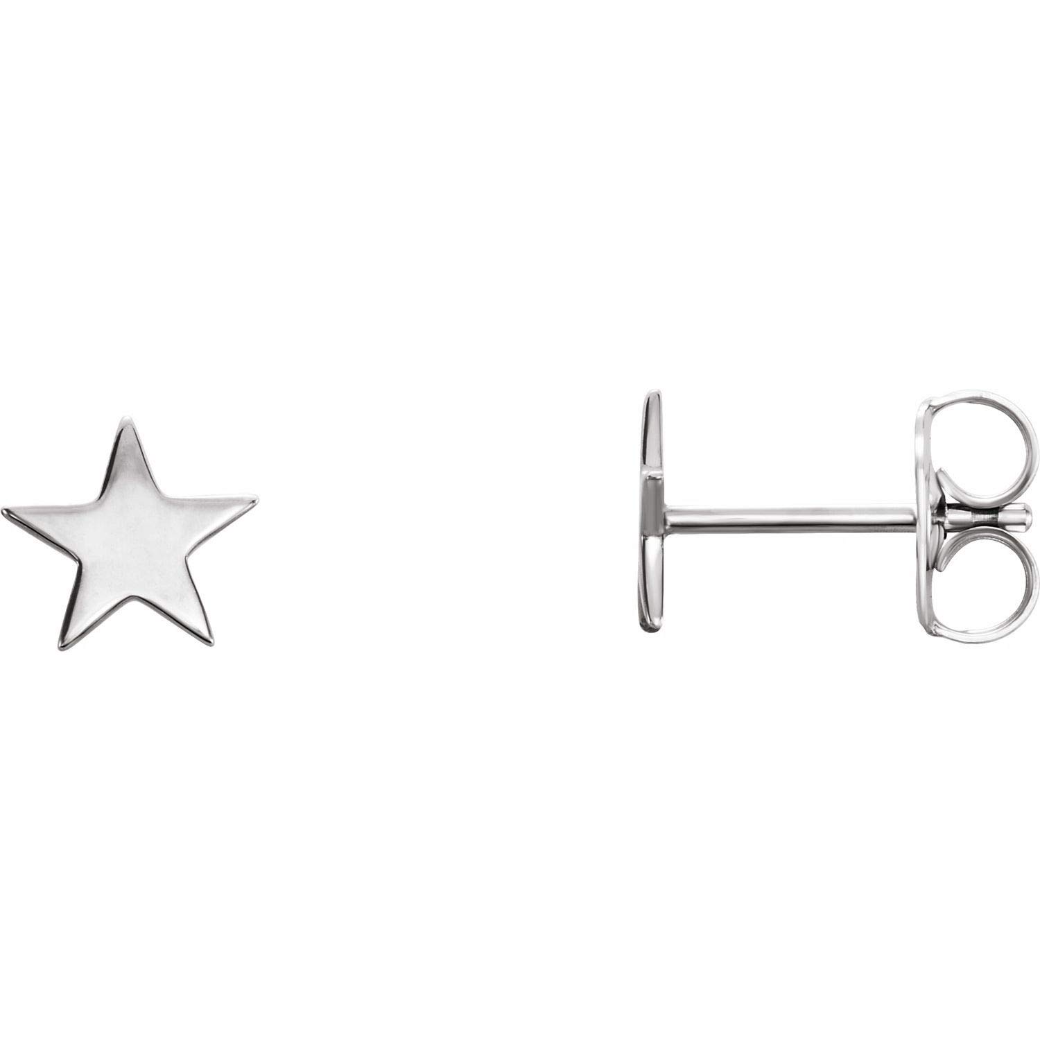 14K Gold, Sterling Silver & Platinum Star Stud Earrings for Women – Friction Back & Secure Fit – Elegant Fine Jewelry for Everyday Wear & Special Occasions