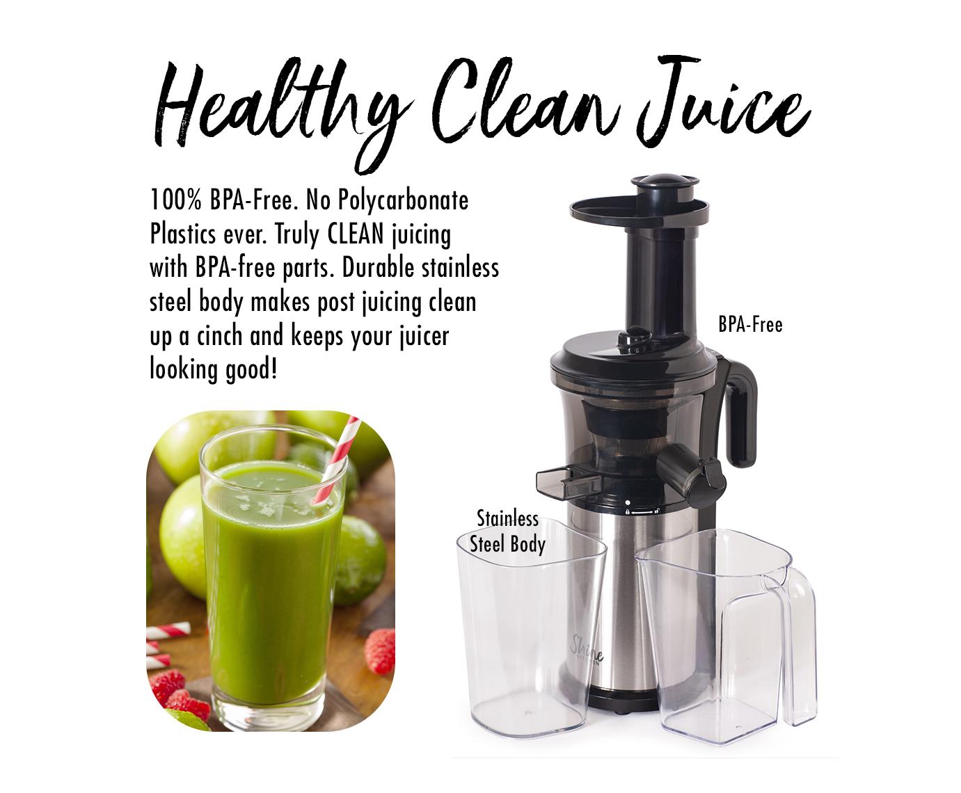 Tribest Shine Vertical Juicer - Cold Press Slow Masticating Juicer for Fruits & Vegetables - Healthy Juice Extractor for Home, Gym & Office - Perfect for Detox, Weight Loss & Wellness