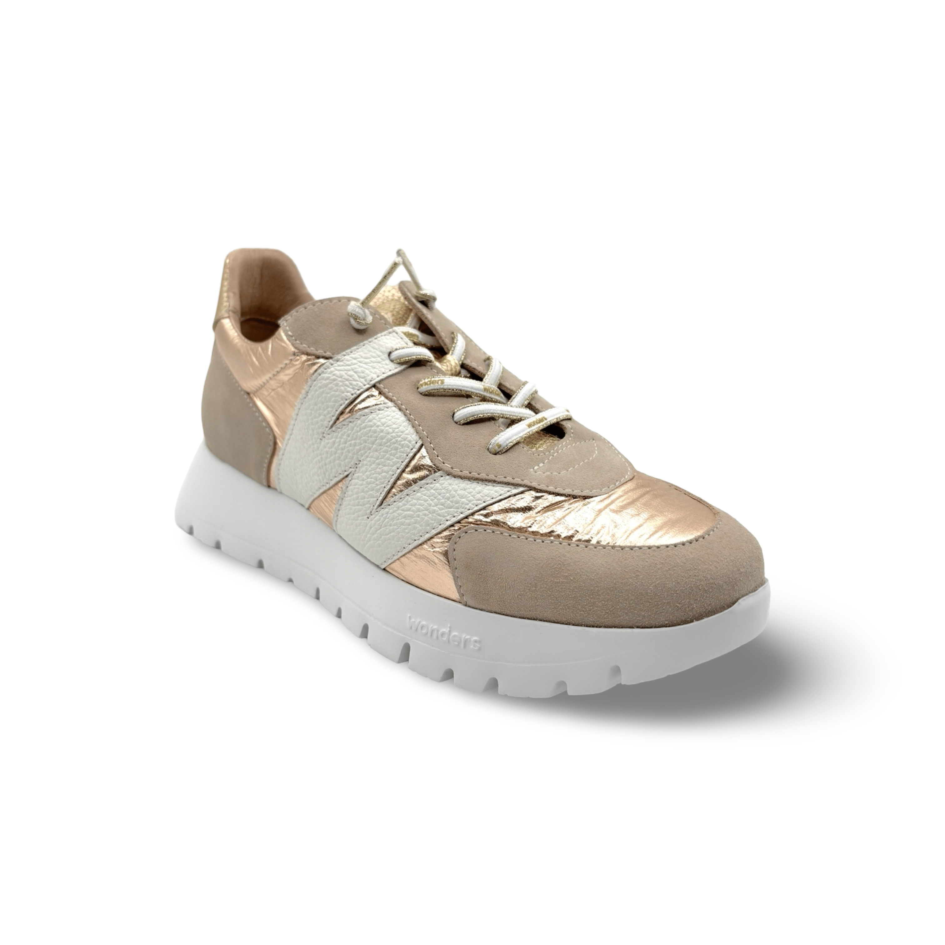 A2464 Beige Gold Sneakers for Women - Comfortable Casual Walking Shoes for Running, Gym & Everyday Wear | Fashionable Athletic Footwear for Workouts & Outdoor Activities