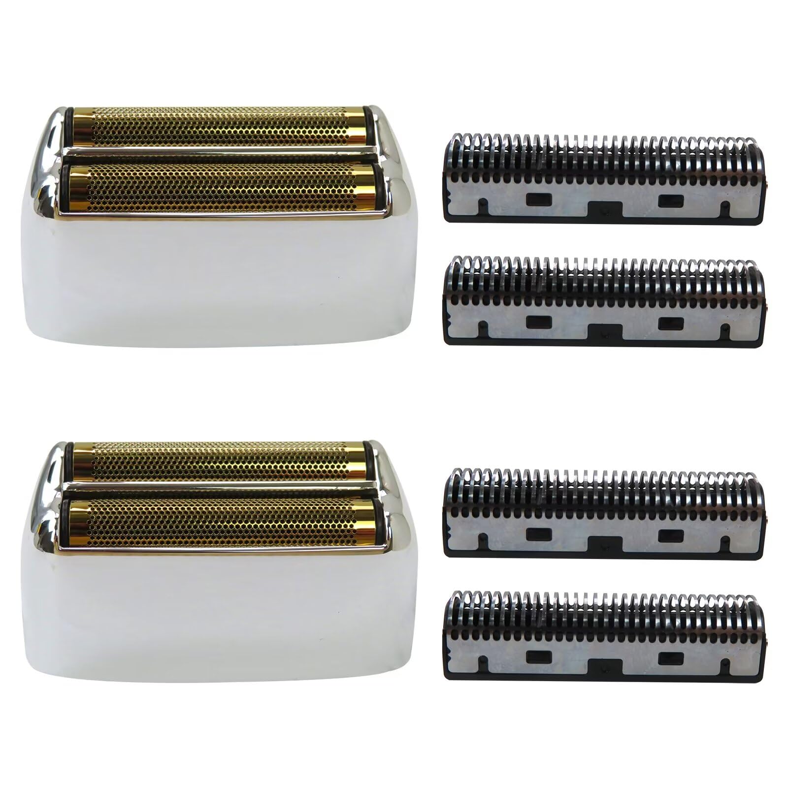 2-Pack Replacement Shaving Heads & Blades Compatible with BaBylissPRO FXFS2G/FXFS2 Single-Stick Shaver - Silver Foil & Cutter Set - Perfect for Home & Professional Barber Use