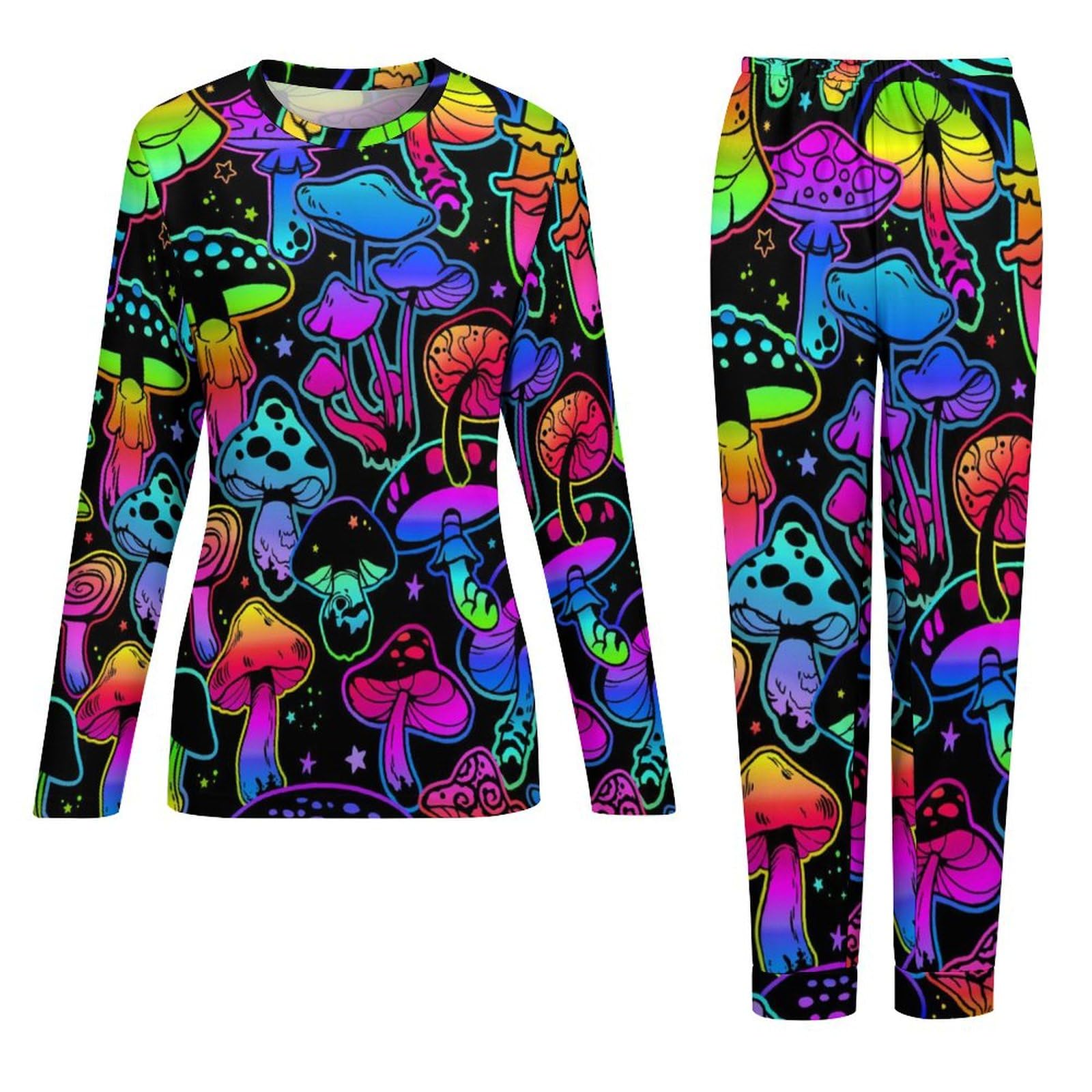 2 Piece Women's Pajama Set - Soft Long Sleeve Sleepwear with Pockets, Comfy Crew Neck Lounge Pants for Sleeping, Relaxing at Home & Cozy Nights