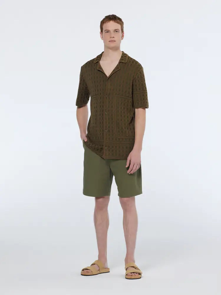 SCOTCH AND SODA Jacquard Knitted Short Sleeve T-Shirt for Men - Stylish Casual Summer Top for Outdoors, Travel & Everyday Wear