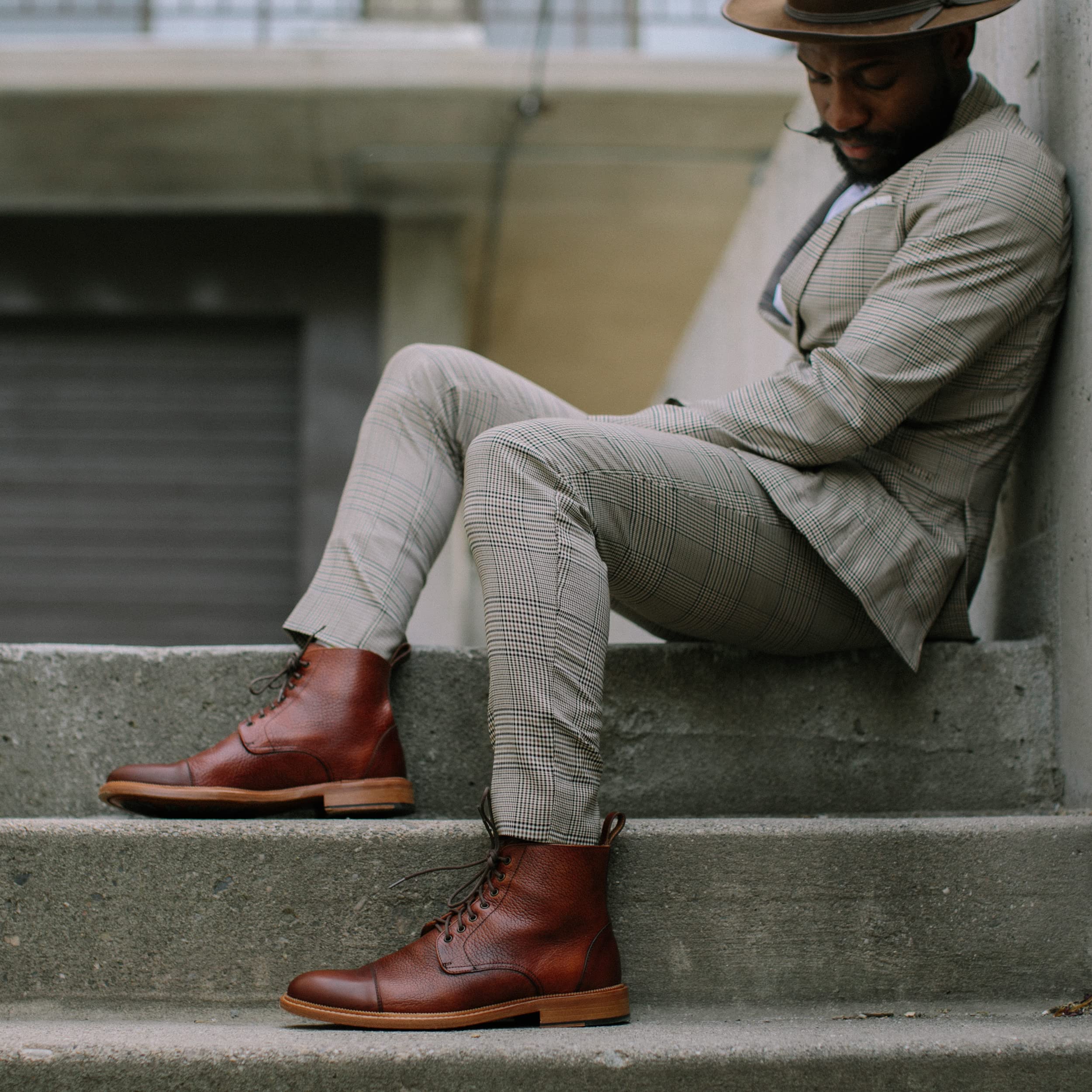 TAFT Rome Full-Grain Leather Men's Cap Toe Dress Boots - Premium Formal & Business Shoes for Office, Weddings & Special Occasions