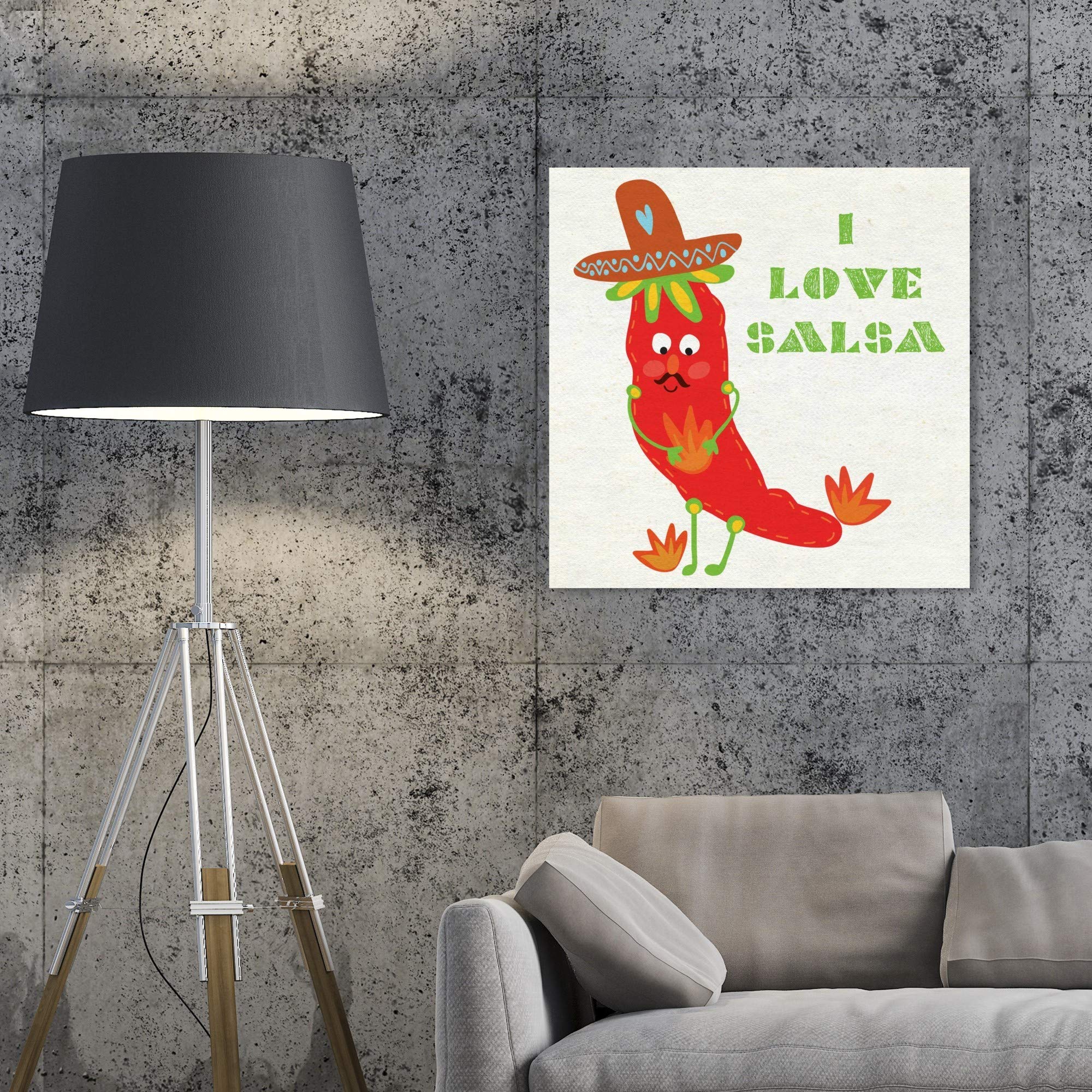 Oliver Gal Artist Co. 'Jalapeno Salsa' Kids Wall Art - 24x24 Inch Red & White Canvas Print with Inspirational Typography for Children's Bedroom & Playroom Decor