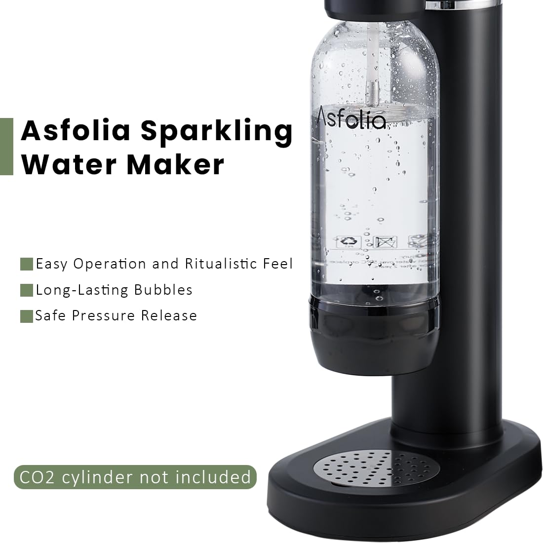 Sparkling Water Maker Machine with 5-Level Carbonation & LED Display, 1L BPA-Free Carbonating Bottle, Compatible with 60L CO2 Cylinders - Home Soda Maker for Flavored Sparkling Water, Perfect for Cocktails, Mocktails & Healthy Hydration