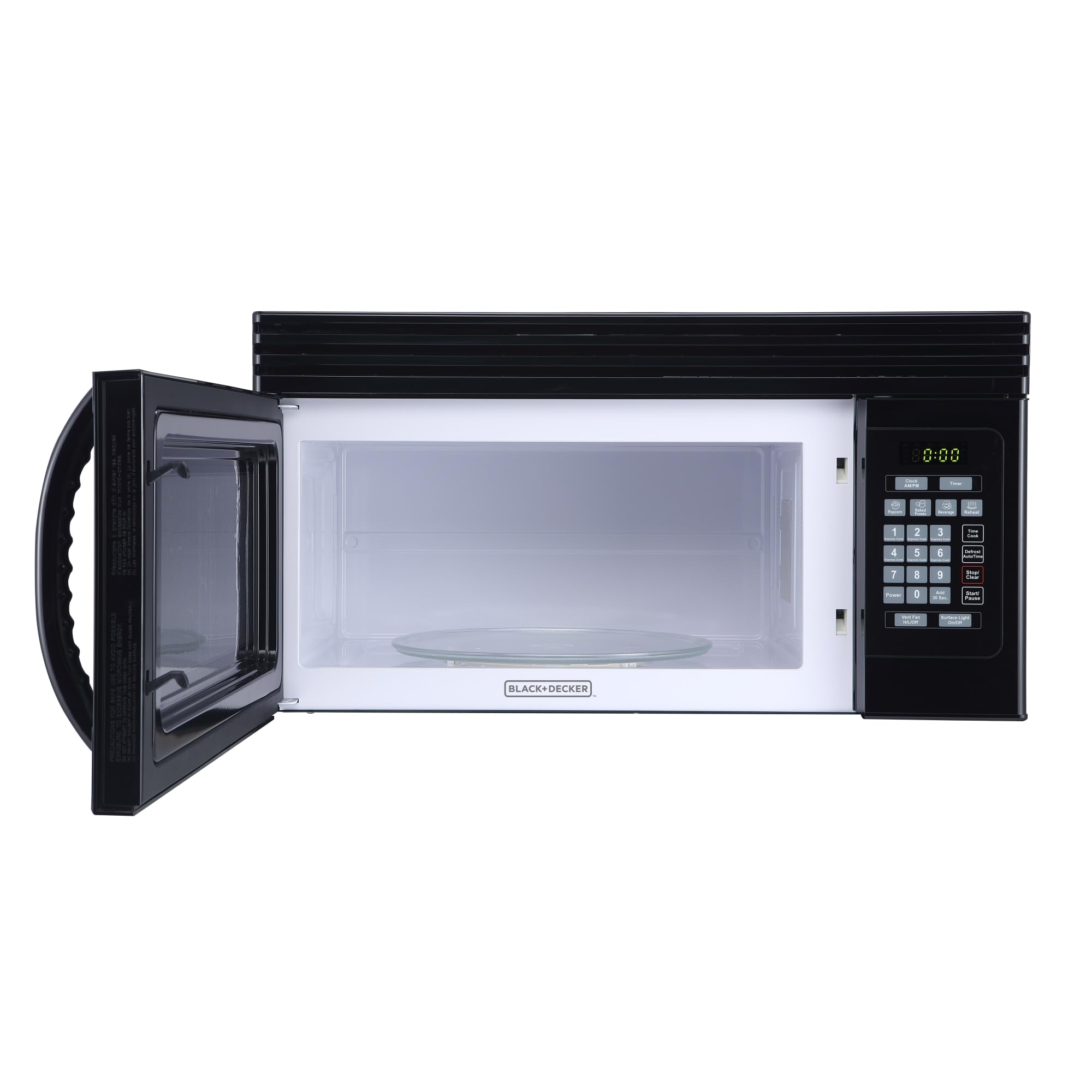 BLACK+DECKER 1.6 Cu. Ft. 1000-Watt Over-the-Range Microwave with Air Recirculation Vent, Incandescent Lighting & Child Safety Lock - Perfect for Kitchen Remodeling & Small Space Cooking