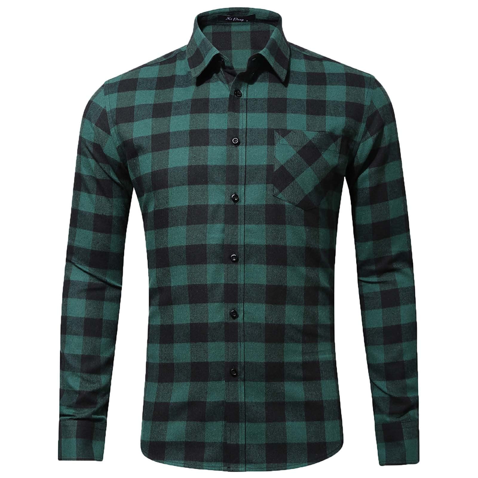 Stylish Men's Slim Fit Long Sleeve Button Down Shirt with Lattice Pocket - Casual Office Wear & Outdoor Spring Autumn Fashion